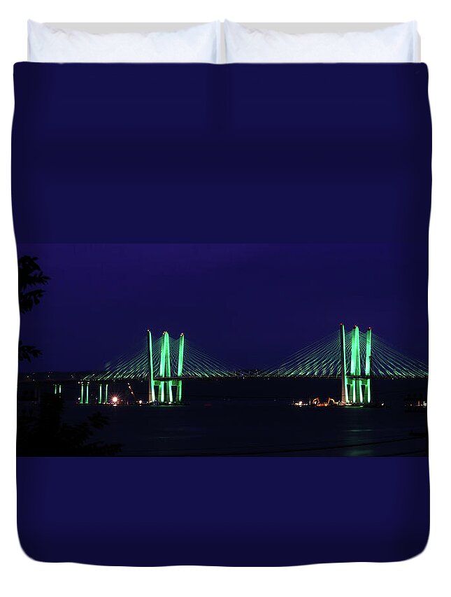 Tappan Zee Bridge Duvet Cover featuring the photograph Tappan Zee Bridge by Doolittle Photography and Art