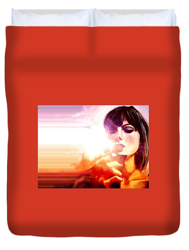 Taylor Swift Duvet Cover featuring the painting Taylor Swift - Anti-Hero Version by Joel Tesch