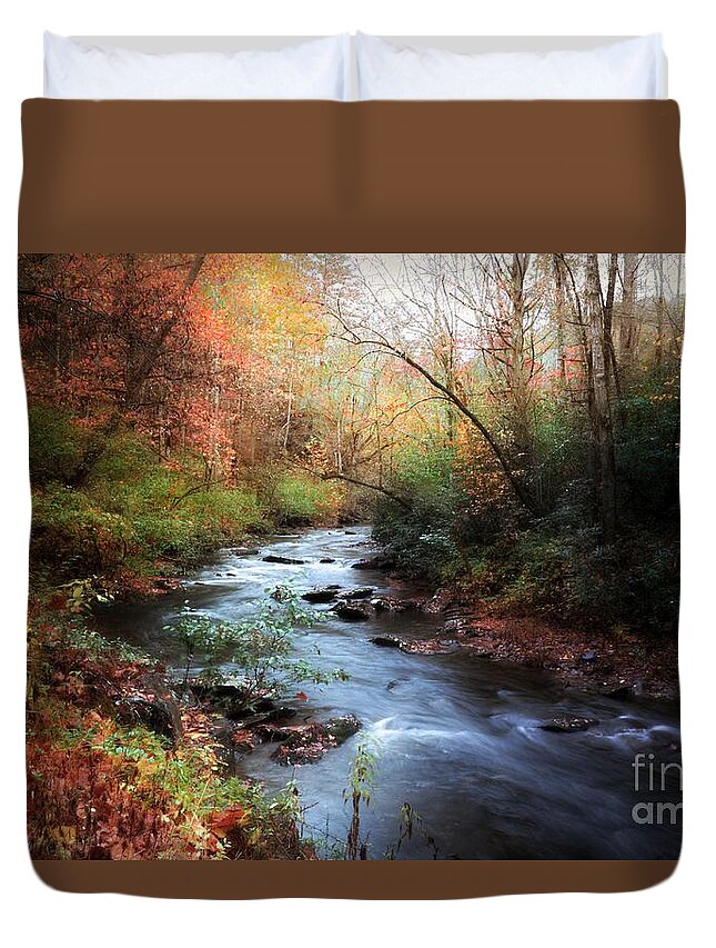 River Duvet Cover featuring the photograph Tellico Lullabye by Rick Lipscomb