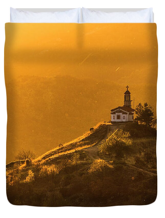 Bulgaria Duvet Cover featuring the photograph Temple In a Holy Mountain by Evgeni Dinev