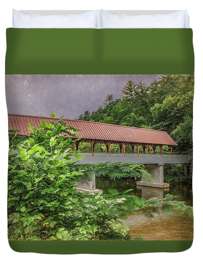 Tennessee Duvet Cover featuring the photograph Tennessee Covered Bridge by Marcy Wielfaert