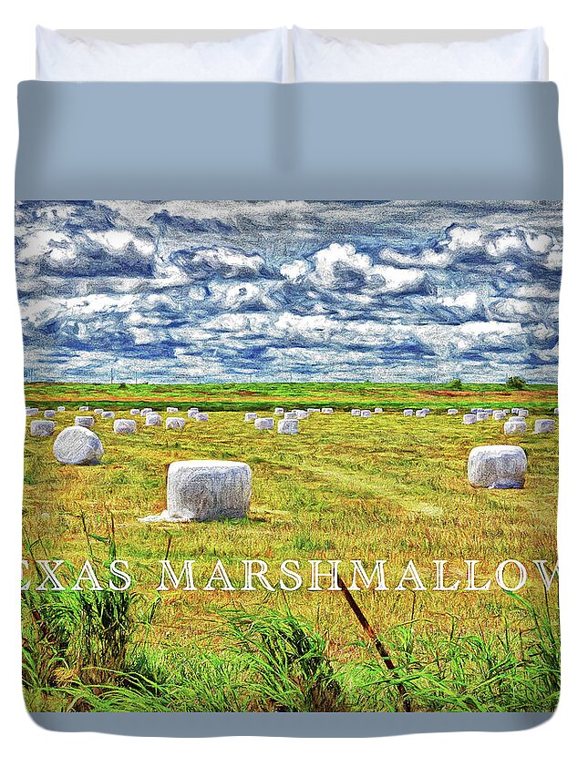 Harvest Duvet Cover featuring the photograph Texas Marshmallows-Digital Art by Steve Templeton