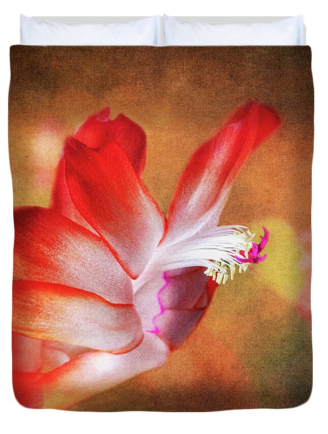 Thanksgiving Flower Duvet Cover featuring the photograph Thanksgiving Cactus Flower by Michael McKenney
