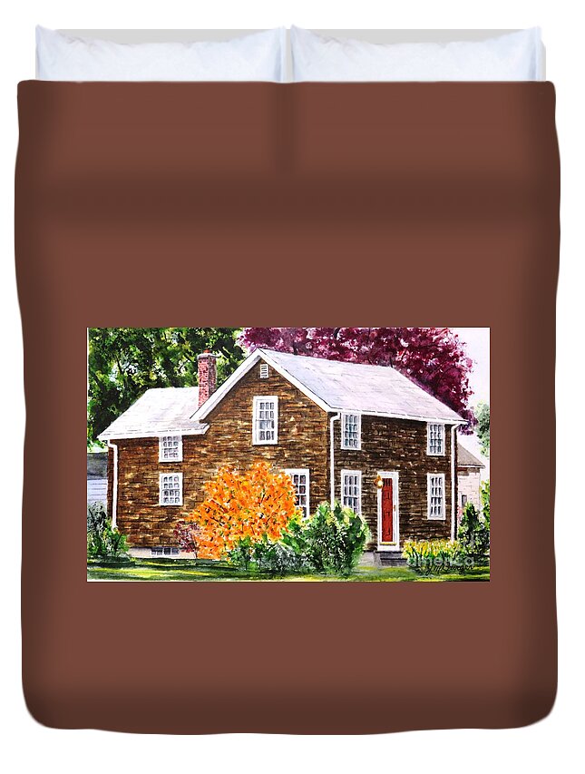 Bush Duvet Cover featuring the painting That Orange Bush by Joseph Burger