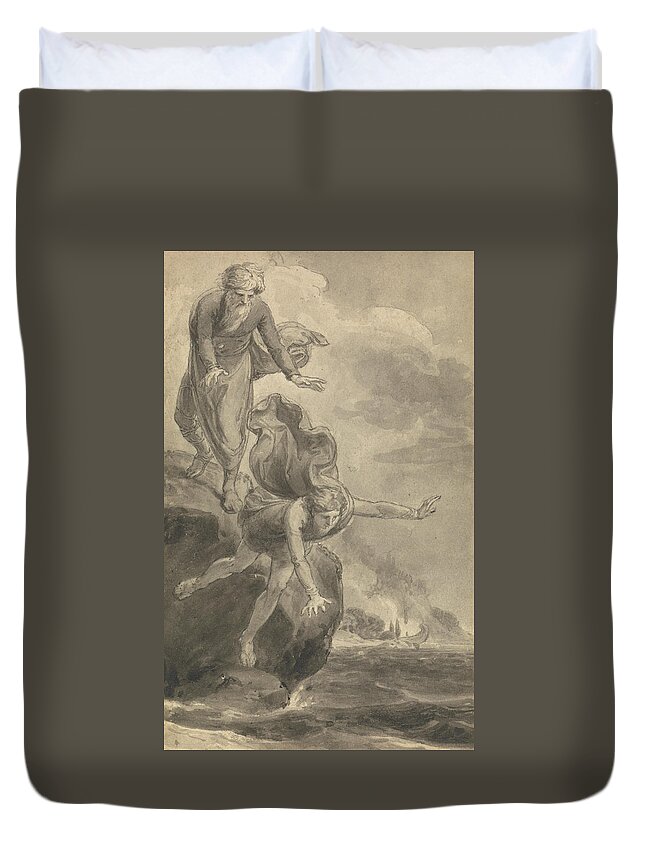 19th Century Painters Duvet Cover featuring the drawing The Adventures of Telemachus son of Ulysses by Thomas Stothard