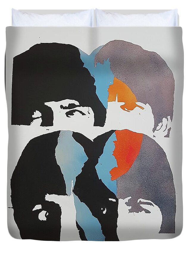 The Beatles Duvet Cover featuring the painting The Beatles by Paul Lovering