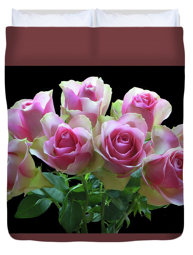 Belle Roses Duvet Cover featuring the photograph The Belle Bunch by Terence Davis