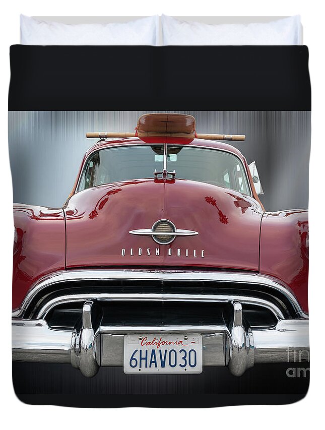 California Duvet Cover featuring the photograph The Big Wide Red Woodie by David Levin
