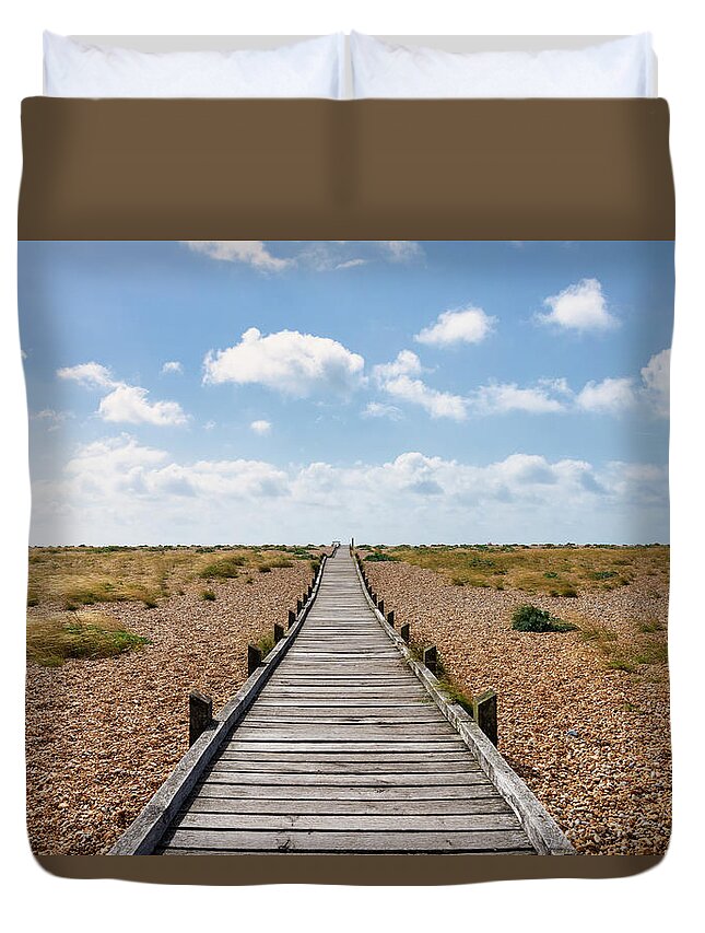 Boardwalk Duvet Cover featuring the photograph The boardwalk landscape by Steev Stamford
