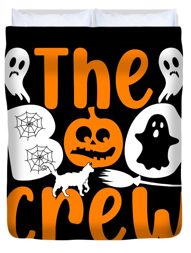 Halloween Duvet Cover featuring the digital art The Boo Crew Halloween by Flippin Sweet Gear