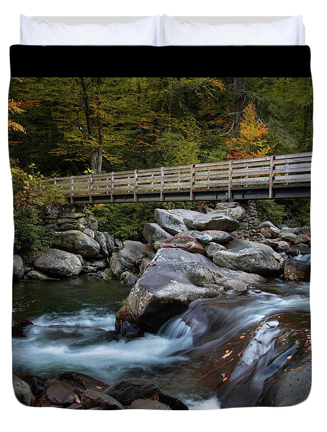 Landscape Duvet Cover featuring the photograph The Bridge by Jamie Tyler