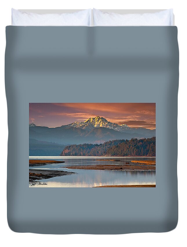 Bay Duvet Cover featuring the photograph The Brothers from Hood Canal by Jeff Goulden