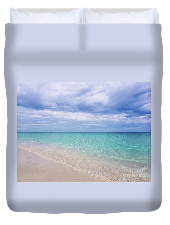 Beach Duvet Cover featuring the photograph The calm after the storm by Mendelex Photography