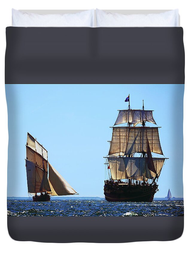 Cancalaise Duvet Cover featuring the photograph The Cancalaise and The Etoile du Roy by Frederic Bourrigaud
