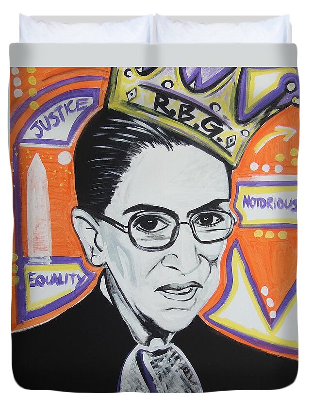 Rbg Duvet Cover featuring the painting The Change Maker by Antonio Moore
