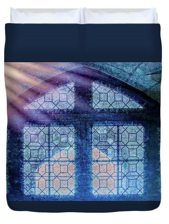 France Duvet Cover featuring the photograph The Chateau Window by Marcy Wielfaert