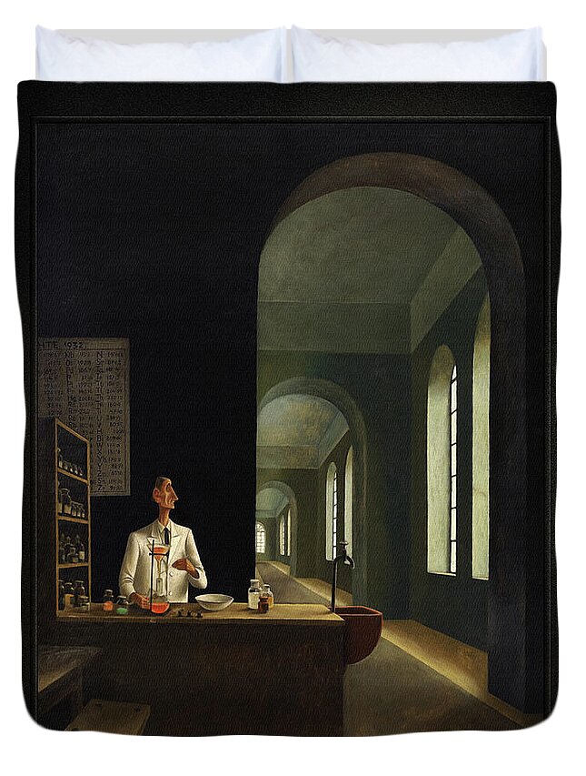 The Chemist Duvet Cover featuring the painting The Chemist by Franz Sedlacek Fine Art Old Masters Reproduction by Rolando Burbon