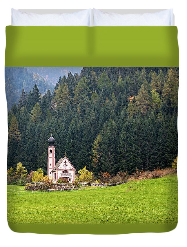 Italy Duvet Cover featuring the photograph The church of Saint John, Ranui, Chiesetta di san giovanni in R by Michalakis Ppalis
