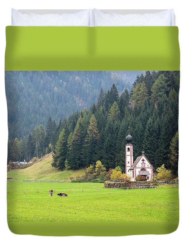 Italy Duvet Cover featuring the photograph The church of Saint John, Ranui, Chiesetta di san giovanni Italy by Michalakis Ppalis