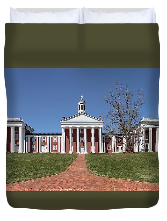 Washington And Lee University Duvet Cover featuring the photograph The Colonnade - Washington and Lee University by Susan Rissi Tregoning