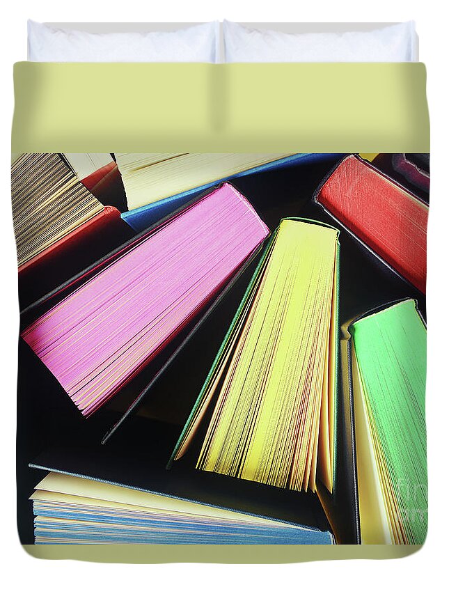 Books Duvet Cover featuring the photograph The colors of knowledge by Mendelex Photography