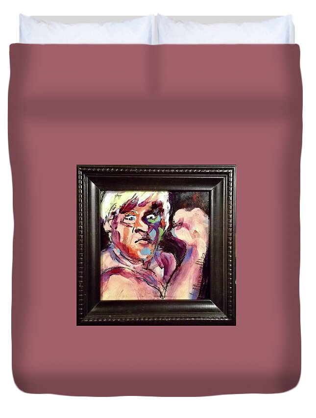 Painting Duvet Cover featuring the painting The Crusher by Les Leffingwell