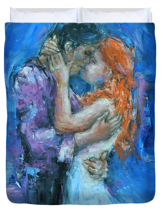 Love Duvet Cover featuring the painting The Dance by Dan Campbell