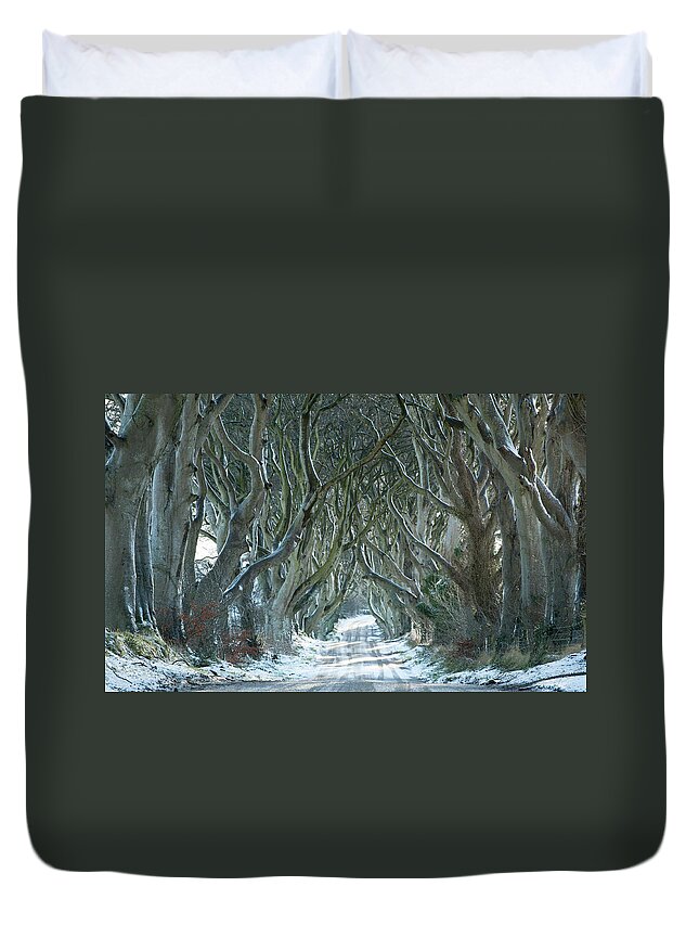 Northern Ireland Duvet Cover featuring the photograph The Dark Hedges, North Ireland, UK by Sarah Howard