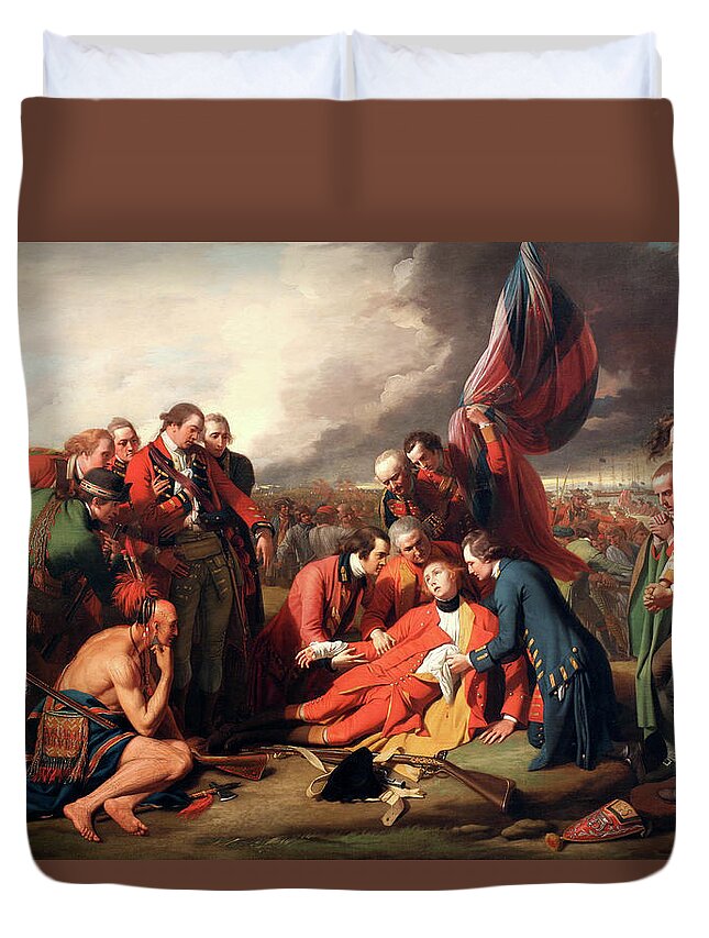 The Death Of General Wolfe Duvet Cover featuring the digital art The Death of General Wolfe by Benjamin West