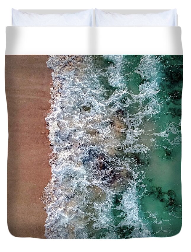 Hawaii Duvet Cover featuring the photograph The Divide by Christopher Johnson