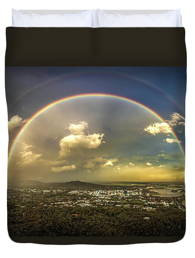 Double Rainbow Duvet Cover featuring the photograph The Dome by Ari Rex