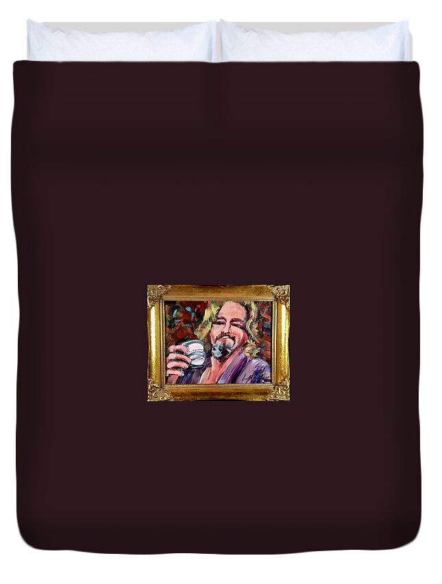 Painting Duvet Cover featuring the painting The Dude by Les Leffingwell