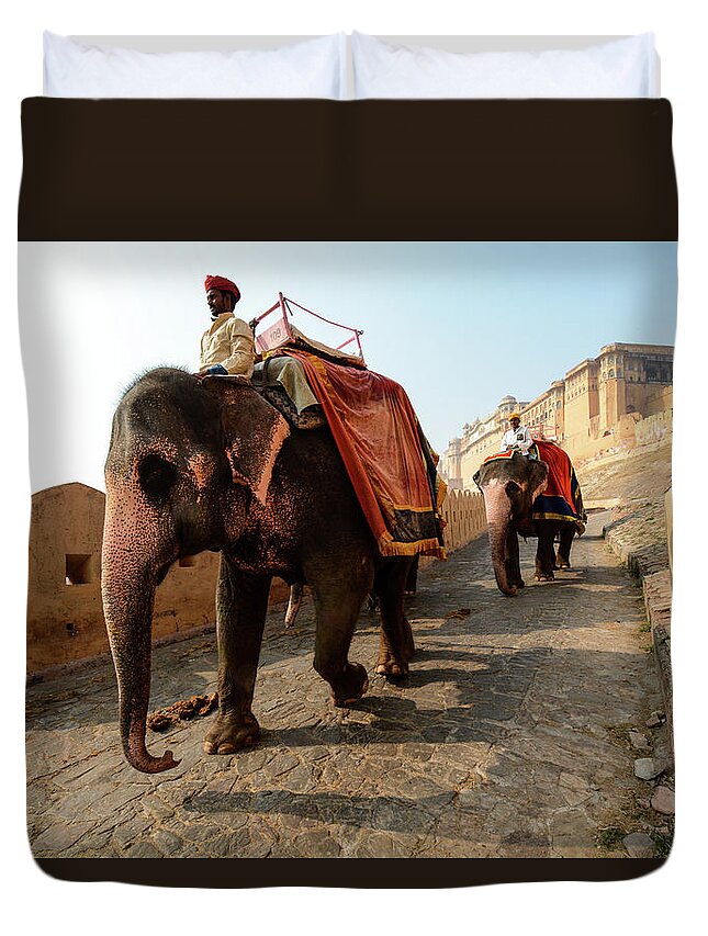 India Duvet Cover featuring the photograph Kingdom Come. - Amber Palace, Rajasthan, India by Earth And Spirit
