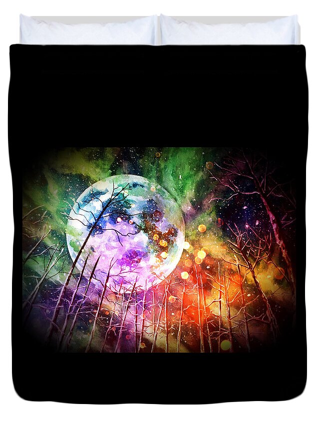 Moon Duvet Cover featuring the painting The End Of Our Story by Joel Tesch