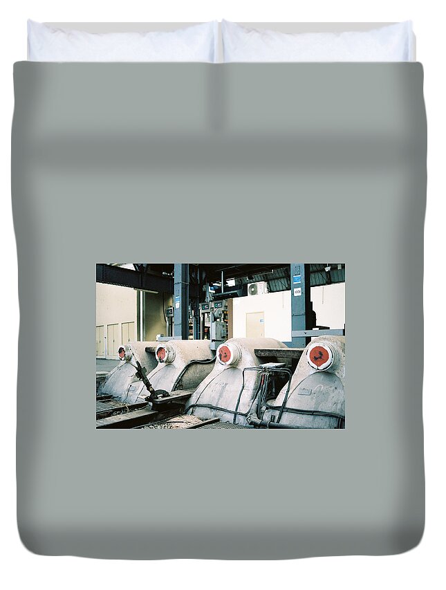 Rail Duvet Cover featuring the photograph The end of the railway by Barthelemy De Mazenod