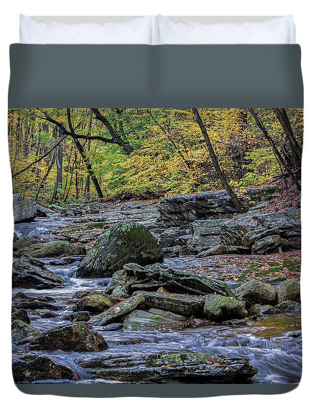 Autumn Duvet Cover featuring the photograph The Flow of Autumn by Brian Shoemaker
