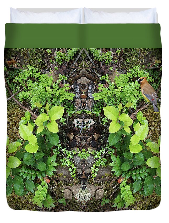 Nature Duvet Cover featuring the photograph The Forest Floorist #1 with Critters by Ben Upham III