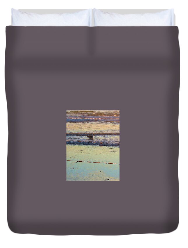 Beach Duvet Cover featuring the photograph The Golden Hour by Deahn Benware