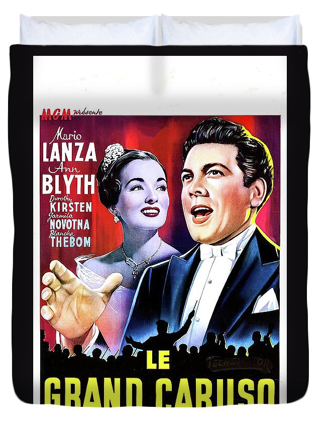 Great Duvet Cover featuring the mixed media ''The Great Caruso'', with Mario Lanza, 1951 by Movie World Posters