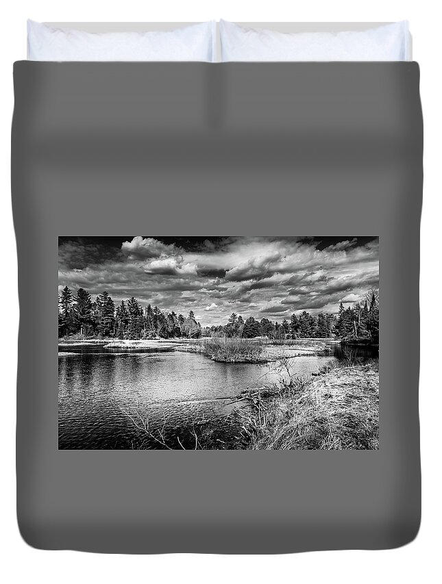 The Green Bridge View Duvet Cover featuring the photograph The Green Bridge View by David Patterson