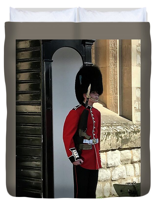 Guard Duvet Cover featuring the photograph The Guard by Lee Darnell