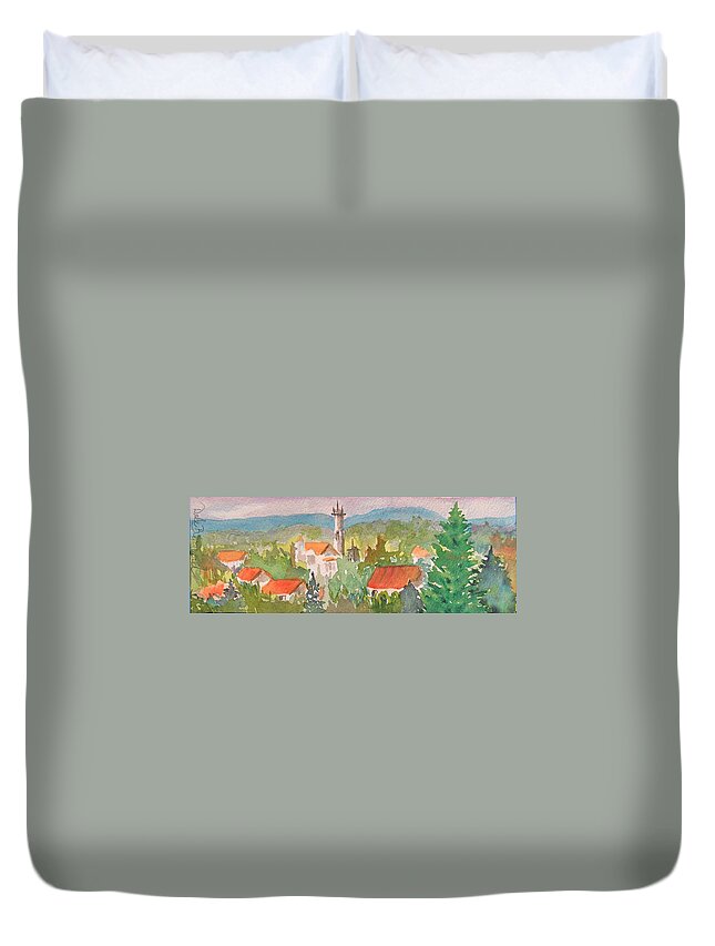 Hamelet Duvet Cover featuring the painting The Hamlet by Dale Bernard