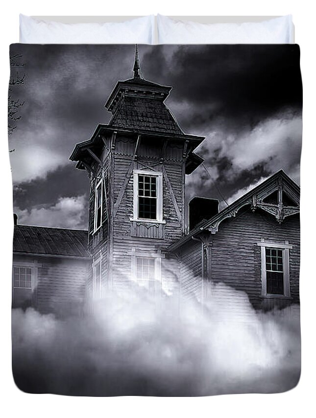 Haunted Duvet Cover featuring the photograph The Haunted House by Shelia Hunt