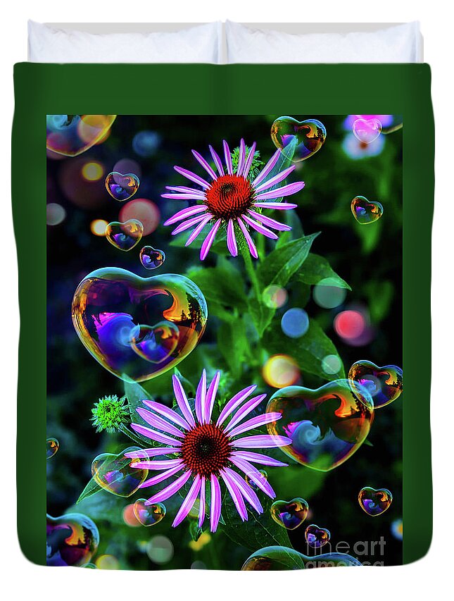 Echinacea Duvet Cover featuring the photograph The Heart Of Echinacea by Claudia Zahnd-Prezioso