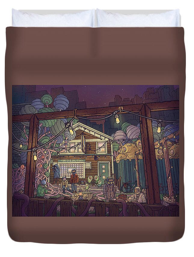 Chicago Duvet Cover featuring the digital art The Hideout by EvanArt - Evan Miller
