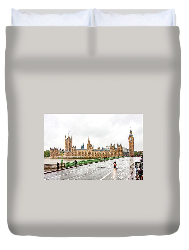 The House Of Parliament Duvet Cover featuring the digital art The House of Parliament by SnapHappy Photos