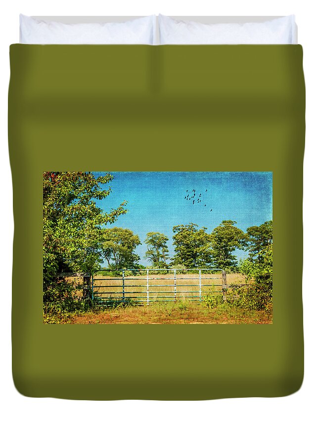 Gate Duvet Cover featuring the photograph The Iron Gate 8622 by Cathy Kovarik