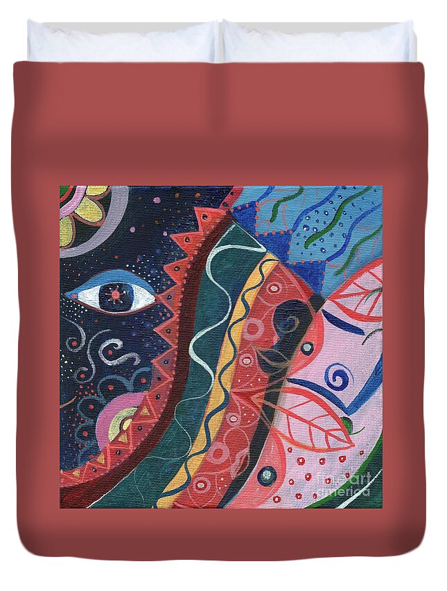 The Joy Of Design Lvi Part 2 By Helena Tiainen Duvet Cover featuring the painting The Joy of Design L V I Part 2 by Helena Tiainen