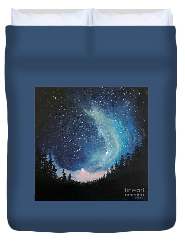 Space Duvet Cover featuring the painting The Keeper by Fred Wilson
