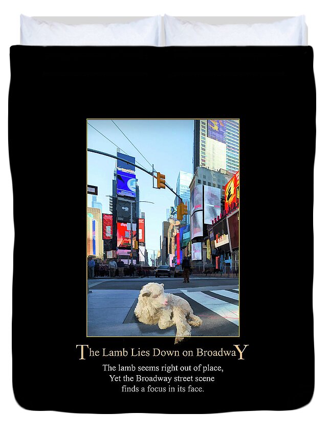 The Lamb Lies Down On Broadway Duvet Cover featuring the digital art The Lamb Lies Down on Broadway by John Haldane